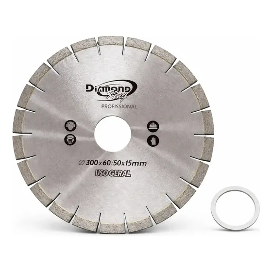Disco Serra Diamantada 300mm Mármore E Granito Prateado